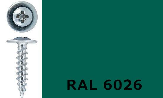 Саморез-клоп острый 4,2х32 окрашенный, RAL 6026 (опаловый зеленый) - фото